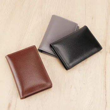 Новый тонкий мужской кошелек из натуральной кожи, мужской тонкий мини-кошелек для кредитных карт, маленький кошелек для карт, простой кошелек для мужчин