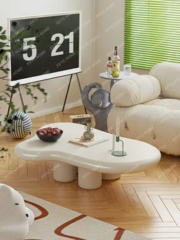 Облачный журнальный столик Nordic Home Гостиная Простая Современная Небольшая квартира Столик особой формы Кремовый Чайный столик в бесшумном стиле