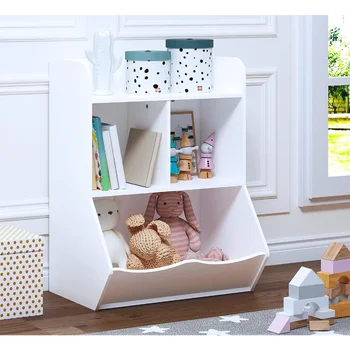 Органайзер для хранения Игрушек UTEX, 40-дюймовый Шкаф для Хранения Детских игрушек с Ящиками, Коробками для игрушек и Местом для хранения игровой комнаты, Спальни, Детского сада, Белый