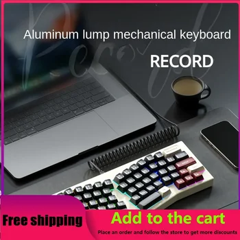 Оригинальный комплект проводной механической клавиатуры RECORD Со световым эффектом RGB, Индивидуальная эргономичная игровая офисная клавиатура с возможностью горячей замены