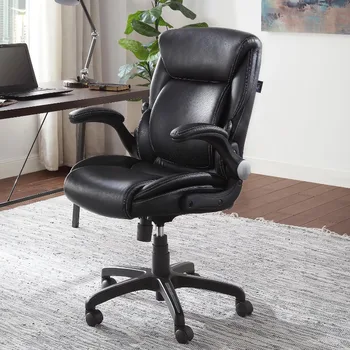 Офисное кресло менеджера из натуральной кожи Serta Air, черная офисная мебель