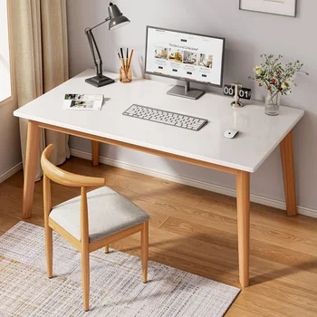 Официальный Простой письменный стол Aoliviya с ножкой из цельного дерева, Студенческий рабочий стол, Простой Офисный Домашний Настольный Компьютерный стол и стул для спальни Wri