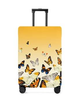 Пасторальная оранжевая градиентная крышка для багажа с бабочкой, эластичный защитный чехол для багажа, пылезащитный чехол для дорожного чемодана 18-32 дюймов