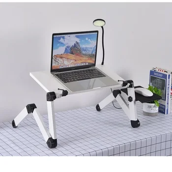 Портативный регулируемый складной компьютерный стол, подставка для ноутбука, кровать для телевизора, настольная подставка для ПК, ноутбука с ковриком для мыши, охлаждающий вентилятор, стол для ноутбука
