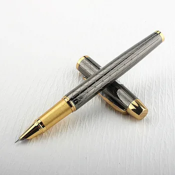 Роскошная высококачественная металлическая авторучка 0,38 мм Gun Grey Канцелярские принадлежности Школьные канцелярские принадлежности Чернильные ручки