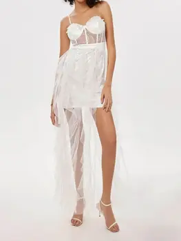 Сексуальное коктейльное платье в стиле пэчворк из сетки с кружевами, кружевное прозрачное свадебное платье