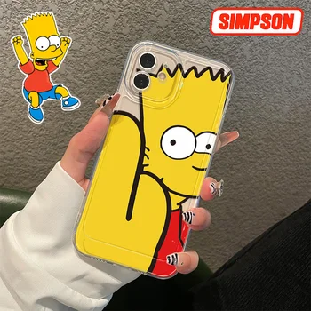 Симпсоны Барт Симпсон Чехол для Телефона iPhone 14 13 12 11 Pro Promax X XS XR Max 7 8 Plus Мультяшные Забавные Чехлы Противоударный Чехол