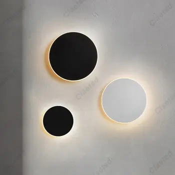 Скандинавский круглый 30-сантиметровый настенный светильник с сенсорным затемнением, чувствительный к человеку, гостиная, коридор, Украшение коридора, Светильники для внутреннего освещения