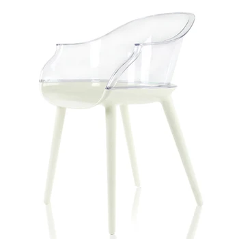 Скандинавский прозрачный ОБЕДЕННЫЙ стул для столовой, Современный стул для гостиной, креативный кофейный дизайнер, минималистичная мебель для балкона SY50GM