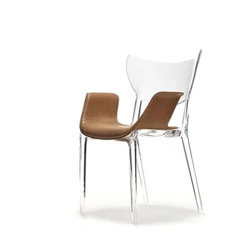 Скандинавский современный обеденный стул для гостиной, креативный модный импортный стул из смолы ghost lounge chair villa