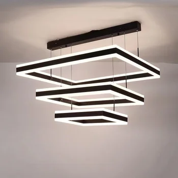 Современная минималистичная люстра для гостиной, креативная Светодиодная люстра для столовой, Атмосферные прямоугольные лампы в скандинавском стиле, лампа для спальни