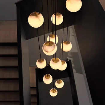 Современный домашний декор светодиодные светильники подвесные светильники для лестничных люстр для гостиной подвесной светильник освещение в помещении