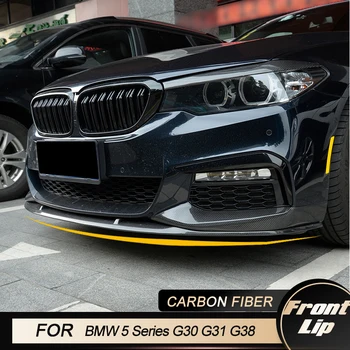 Спойлер Переднего Бампера Автомобиля BMW 5 Серии G30 G31 G38 520i 540i M-Sport 2017-2020 Разветвители Передних Губ Защита Из Углеродного Волокна FRP