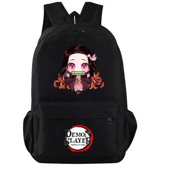 Сумка с принтом аниме Demon Slayer, рюкзак Back To School, сумка для книг, Подростковая мультяшная школьная сумка для мальчика и девочки, рюкзак Mochilas