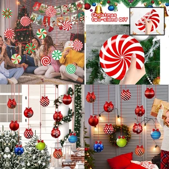 Украшения для рождественских шаров из конфет премиум-класса, изысканная рождественская тематическая роспись для елки и мероприятий