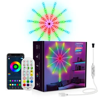 Фейерверк Светодиодные Ленты Огни Bluetooth Приложение Управление RGBIC Музыка Синхронизация Звука DC 5V USB Лампа для Вечеринки Настенный Декор Dream Color Рождество