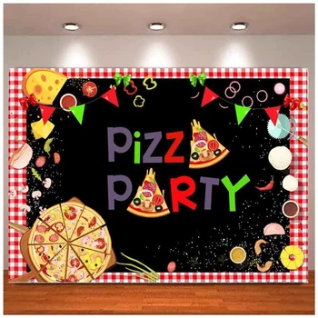 Фон для вечеринки с пиццей, Детская Кулинарная тема, Баннер для вечеринки по случаю Дня рождения, Десерт, Детский душ, Новорожденный Красный фон