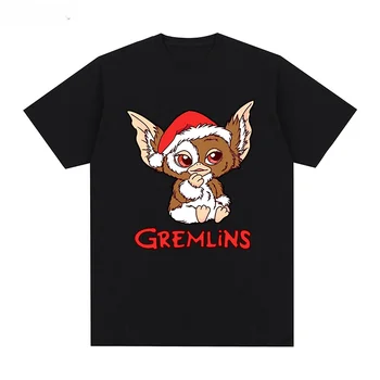 Футболка с рождественским фильмом ужасов Gremlins Gizmo 80-х, хлопковая мужская футболка, Новая футболка, женские топы