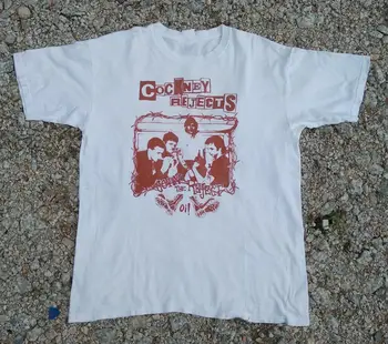 Хлопковая белая футболка унисекс всех размеров Cockney Rejects Band KK656