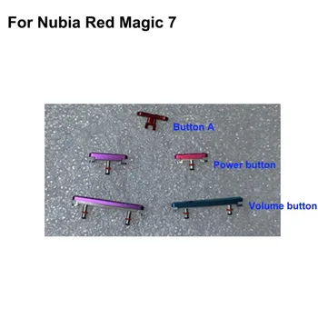 Черная Боковая кнопка Для ZTE Nubia Red Magic 7 Кнопка Включения-выключения питания + Кнопка регулировки громкости Набор Боковых кнопок Для ZTE Nubia RedMagic 7