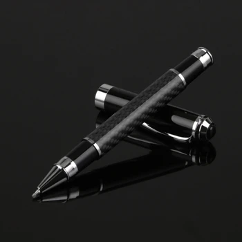 Шариковая ручка из углеродного волокна, черная, для делового письма, школьные принадлежности, Канцелярские принадлежности