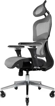 Эргономичное офисное кресло Nouhaus Ergo3D - рабочее кресло на колесиках с 4D регулируемым подлокотником, 3D поясничной опорой и колесиками-лопастями