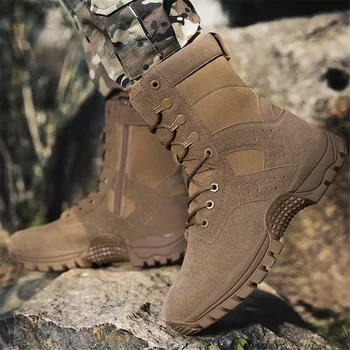 уличные мужские походные ботинки из натуральной кожи, армейские кроссовки для бега, мужские спортивные кроссовки vip link vip out дешевле YDX1
